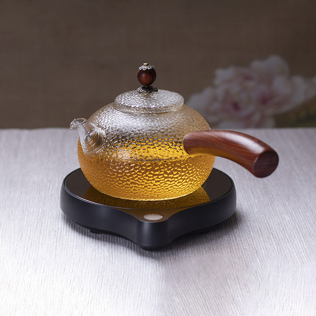 Glass Teapot Wood Handle Tea Ceremony Transparent Set Cup | Bowlift