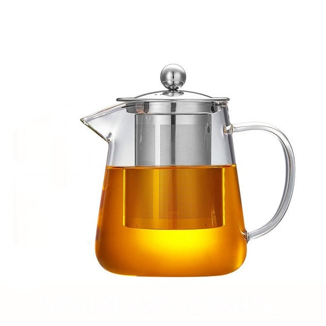 Glass Teapot Wood Handle Tea Ceremony Transparent Set Cup | Bowlift