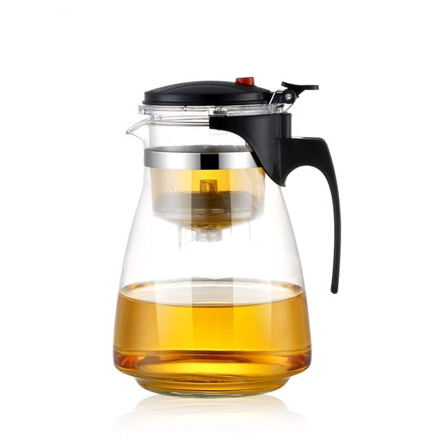 Glass Teapot Wood Handle Tea Ceremony Transparent Set Cup | Bowlift