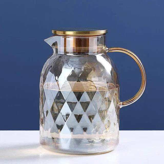 Glass Water Bottles Amber Color Home Flower Teapot Kettle Thermal Pot | Bowlift