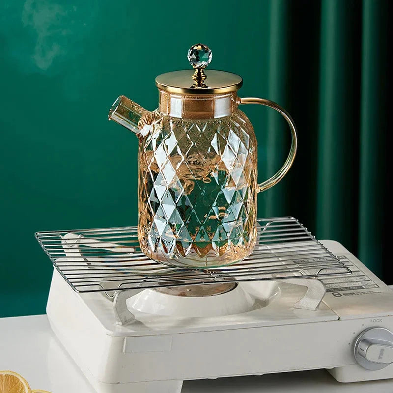 Glass Water Bottles Amber Color Home Flower Teapot Kettle Thermal Pot | Bowlift