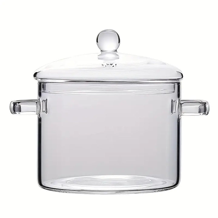 BowLift | KookZicht Glass – Transparent Glass Cooking Pot with Handles (1360 ml)