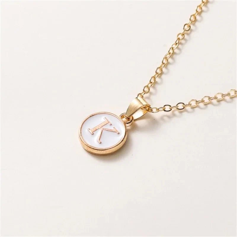 BowLift | Gold Accented Circle Letter Initial Necklace
