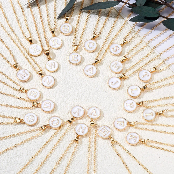 BowLift | Gold Accented Circle Letter Initial Necklace
