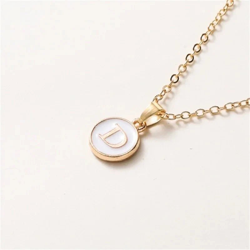 BowLift | Gold Accented Circle Letter Initial Necklace