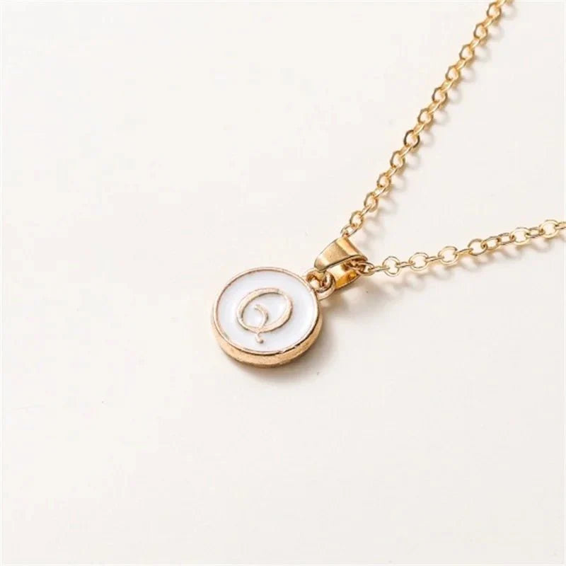 BowLift | Gold Accented Circle Letter Initial Necklace