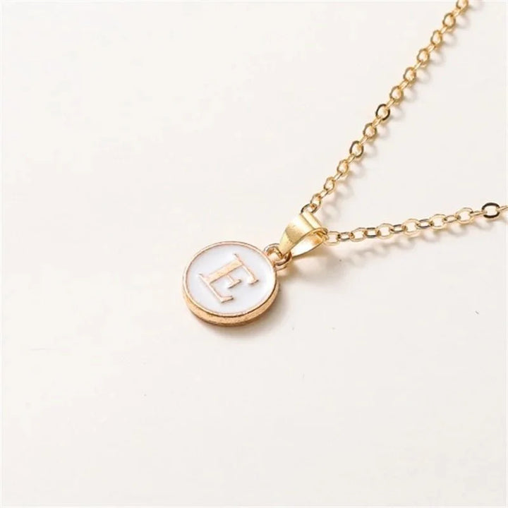 BowLift | Gold Accented Circle Letter Initial Necklace