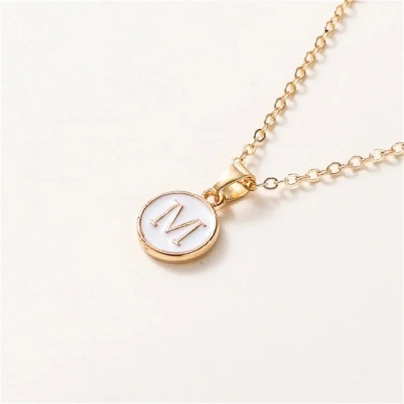 BowLift | Gold Accented Circle Letter Initial Necklace