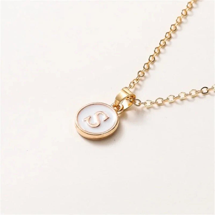 BowLift | Gold Accented Circle Letter Initial Necklace