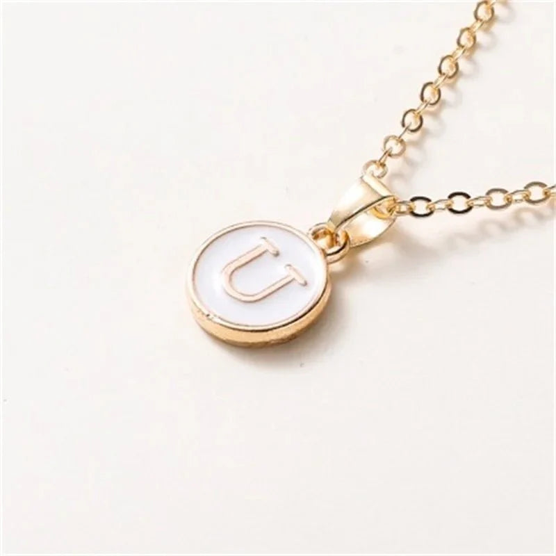 BowLift | Gold Accented Circle Letter Initial Necklace