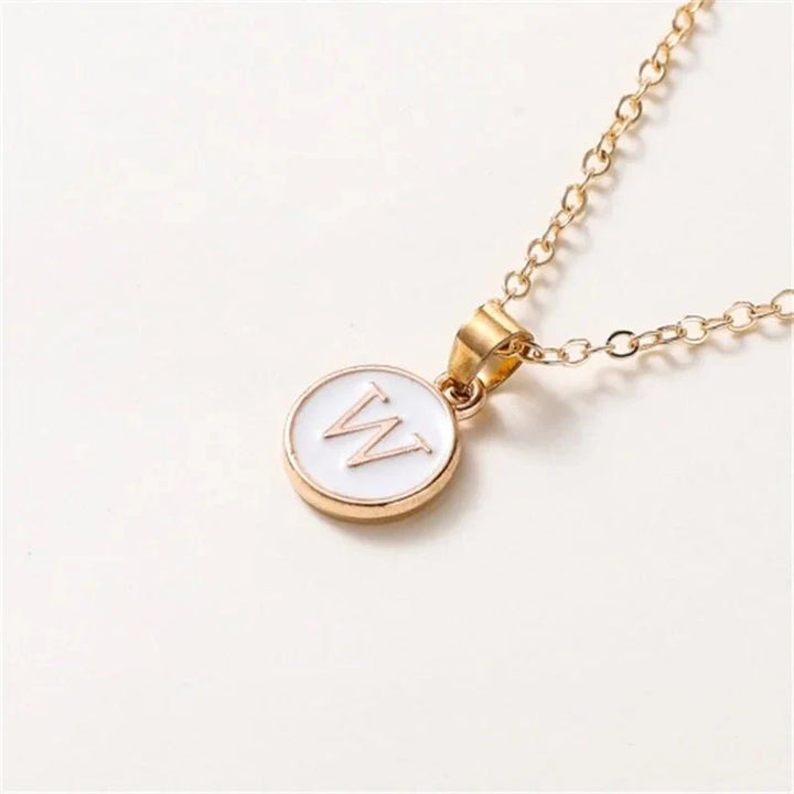 BowLift | Gold Accented Circle Letter Initial Necklace