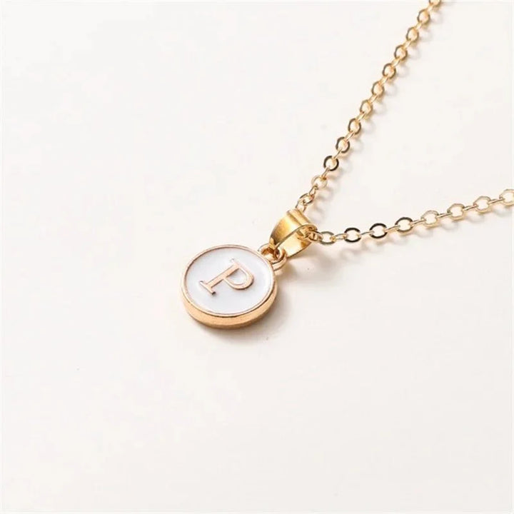 BowLift | Gold Accented Circle Letter Initial Necklace