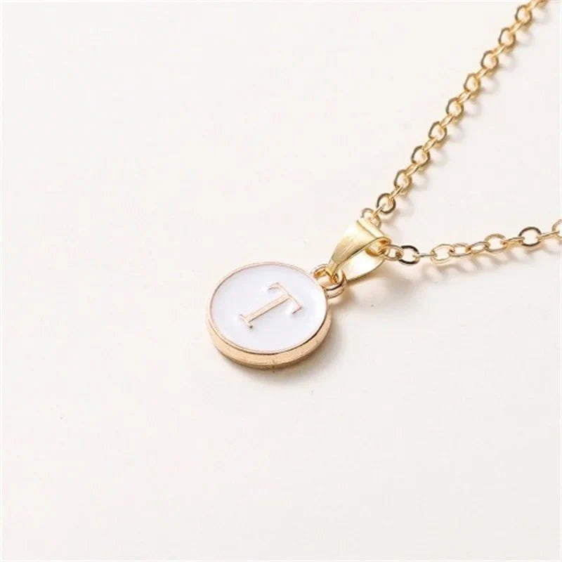 BowLift | Gold Accented Circle Letter Initial Necklace