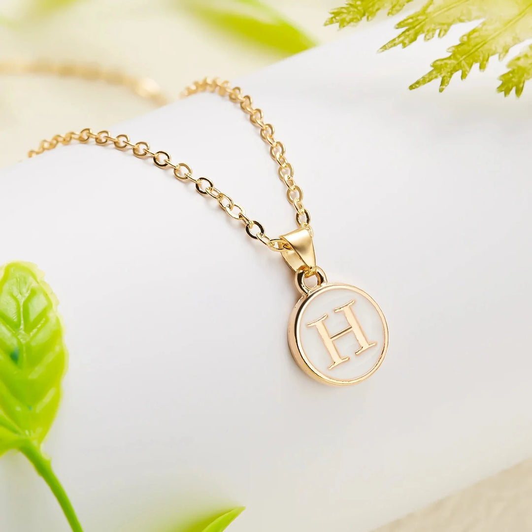 BowLift | Gold Accented Circle Letter Initial Necklace