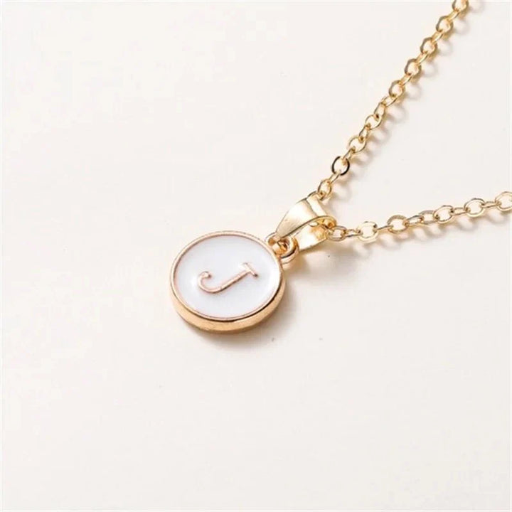 BowLift | Gold Accented Circle Letter Initial Necklace