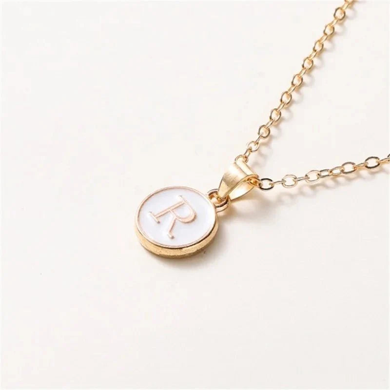 BowLift | Gold Accented Circle Letter Initial Necklace