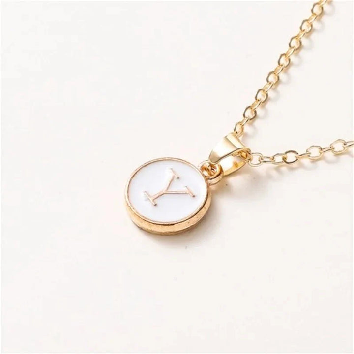 BowLift | Gold Accented Circle Letter Initial Necklace