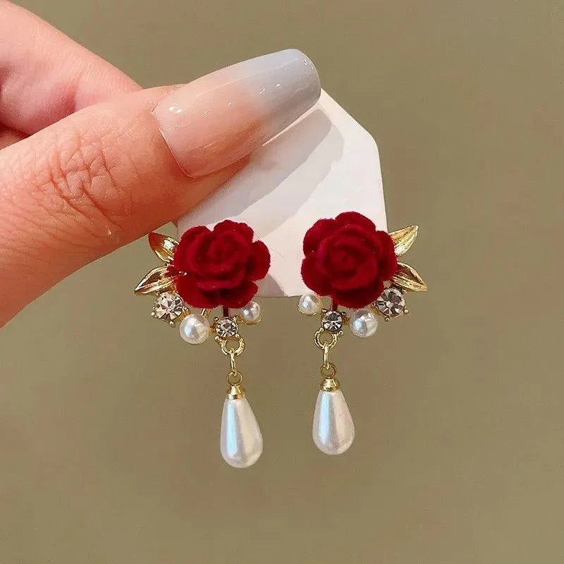 BowLift | Gold Accented Rose Diamond Pearl Earrings