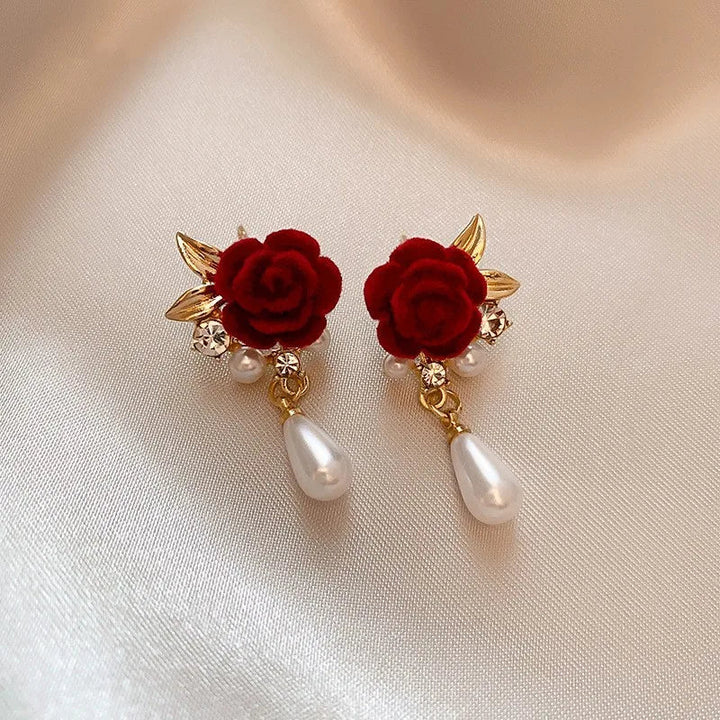 BowLift | Gold Accented Rose Diamond Pearl Earrings