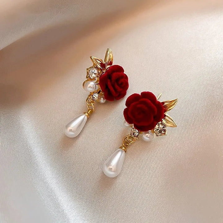BowLift | Gold Accented Rose Diamond Pearl Earrings