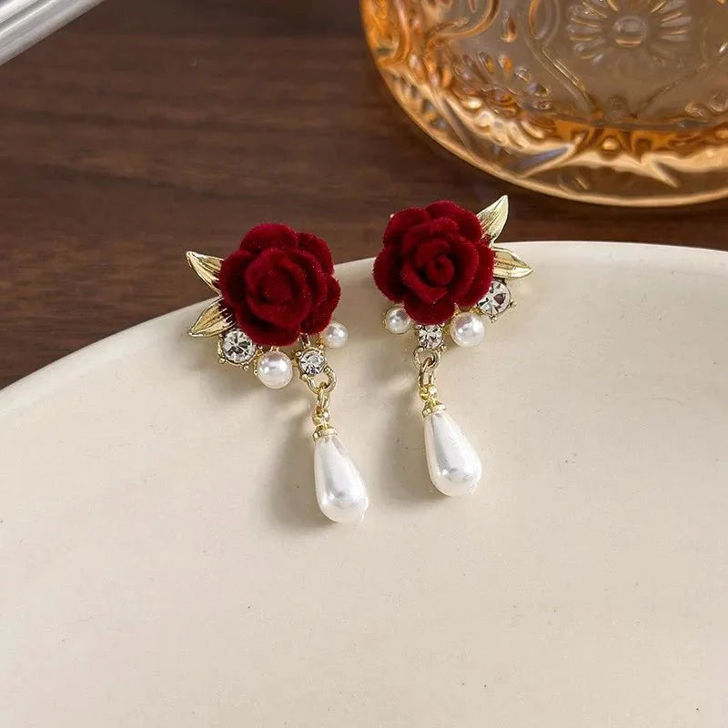 BowLift | Gold Accented Rose Diamond Pearl Earrings