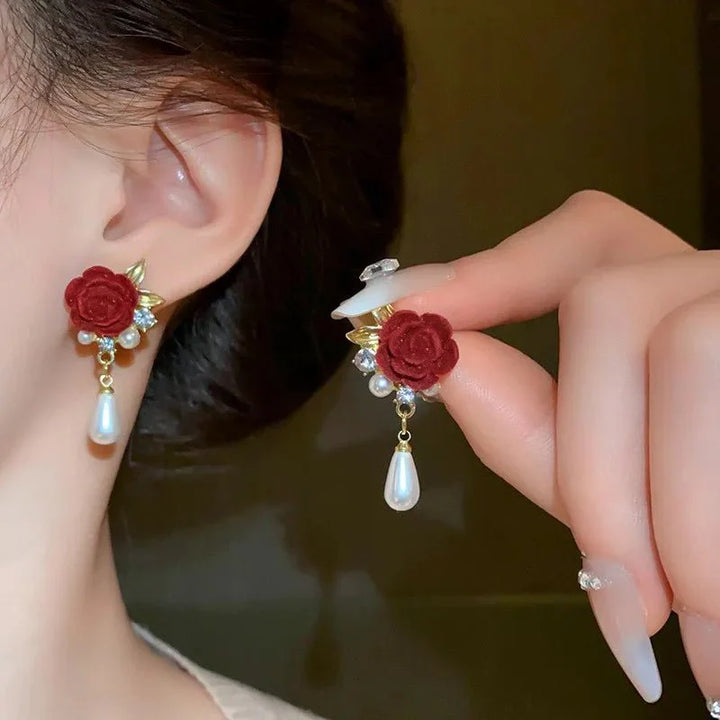 BowLift | Gold Accented Rose Diamond Pearl Earrings
