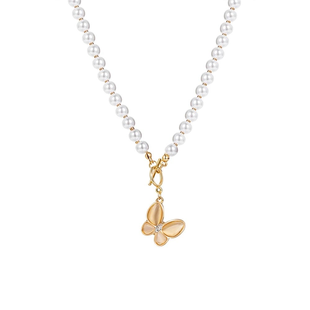 BowLift | Gold Crystal Butterfly Clasp Choker Necklace
