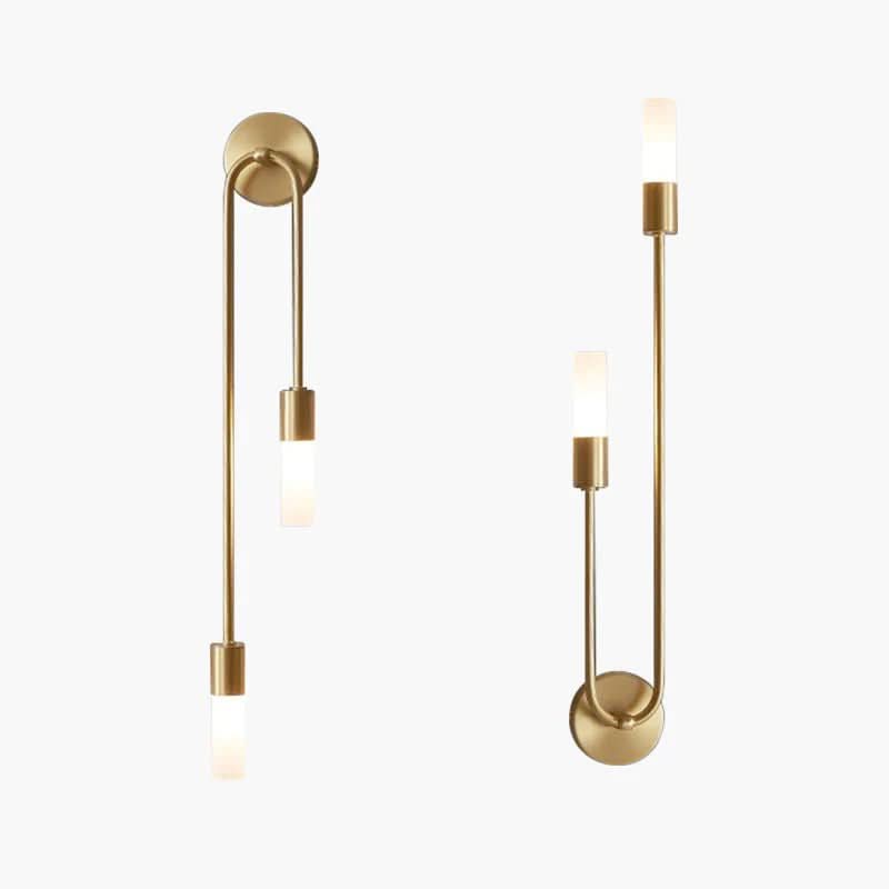 BowLift | Modern Gold Wall Sconce – Dual Frosted Glass Lights