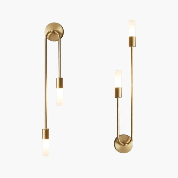BowLift | Modern Gold Wall Sconce – Dual Frosted Glass Lights
