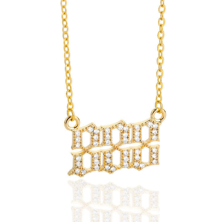 BowLift | Zirconia English Numbers Necklace – Seraphina