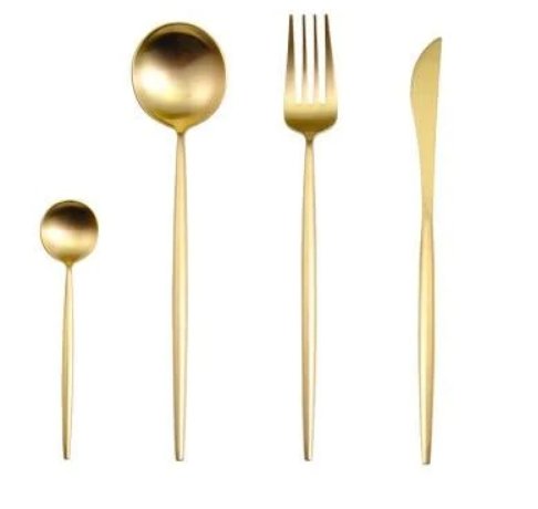 BowLift | Golden & Silver 24-Piece Cutlery Set for Luxury Dining