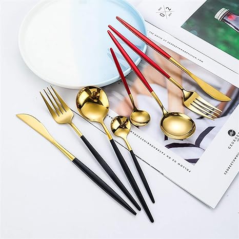 BowLift | Golden & Silver 24-Piece Cutlery Set for Luxury Dining