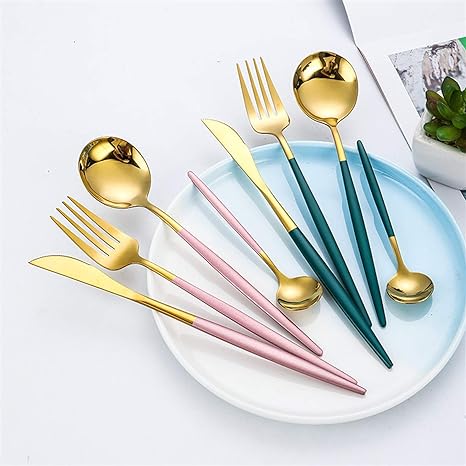 BowLift | Golden & Silver 24-Piece Cutlery Set for Luxury Dining