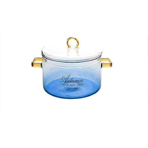 Gradient Color Glass Saucepan Pot With Cover Heat-resistant Casserole | Bowlift