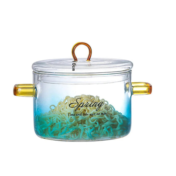 Gradient Color Glass Saucepan Pot With Cover Heat-resistant Casserole | Bowlift