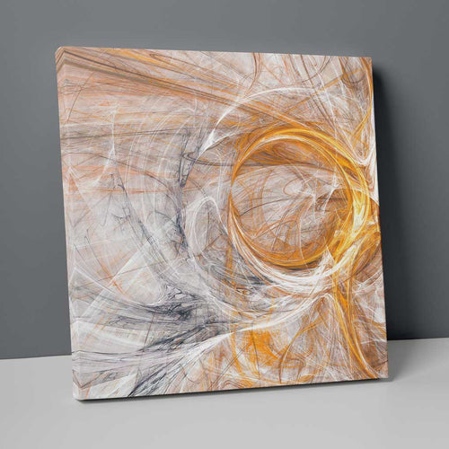 Abstract Fractal Gray Yellow White No. 1 Print on Canvas | Bowlift