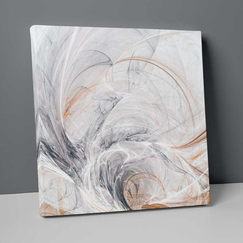 Abstract Fractal Gray Yellow White No. 3 Print on Canvas | Bowlift