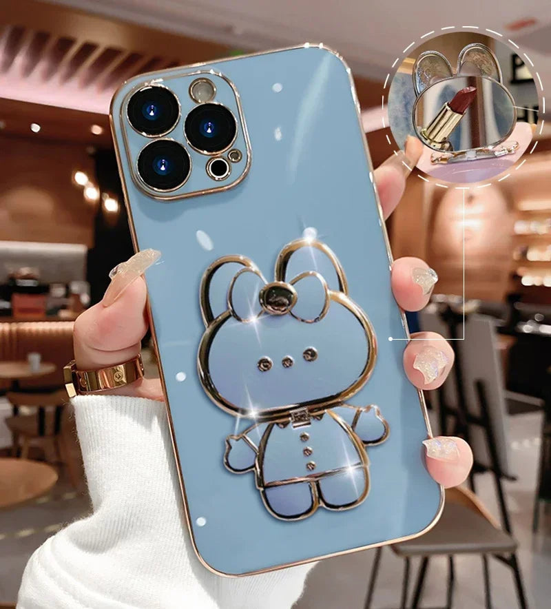 BowLift | 3D Bunny  Korean Style Mirror iPhone Case