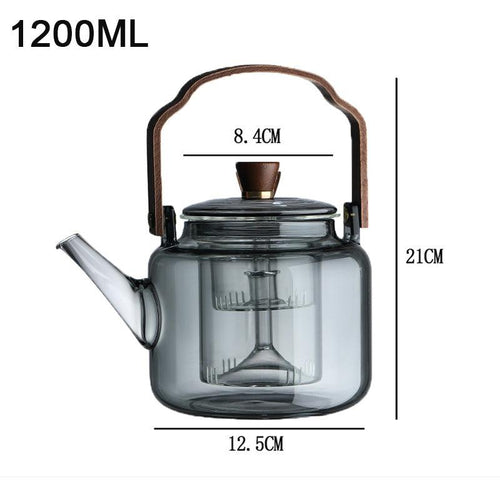 BowLift | Serenya – Smoked Glass & Wood Tea Infuser | Elegant Teaware for Loose Leaf Brewing