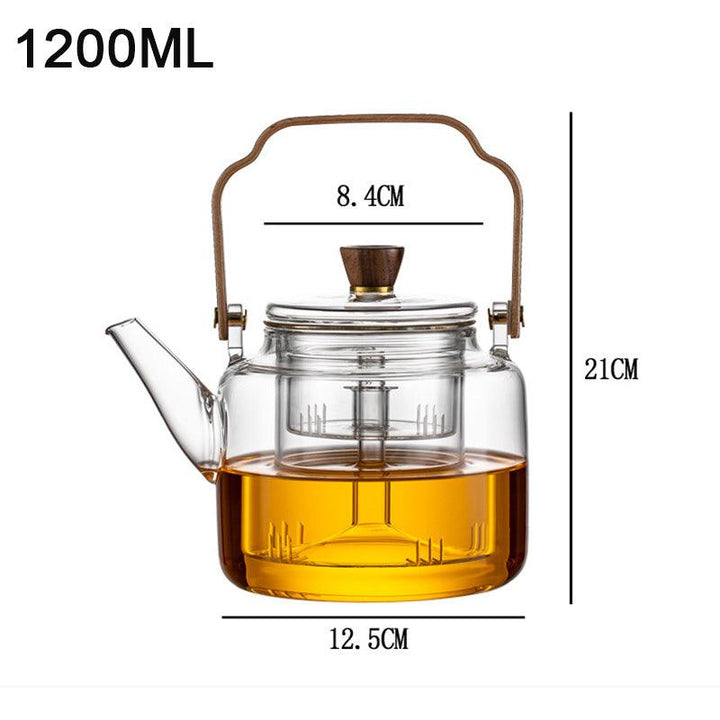 BowLift | Serenya – Smoked Glass & Wood Tea Infuser | Elegant Teaware for Loose Leaf Brewing