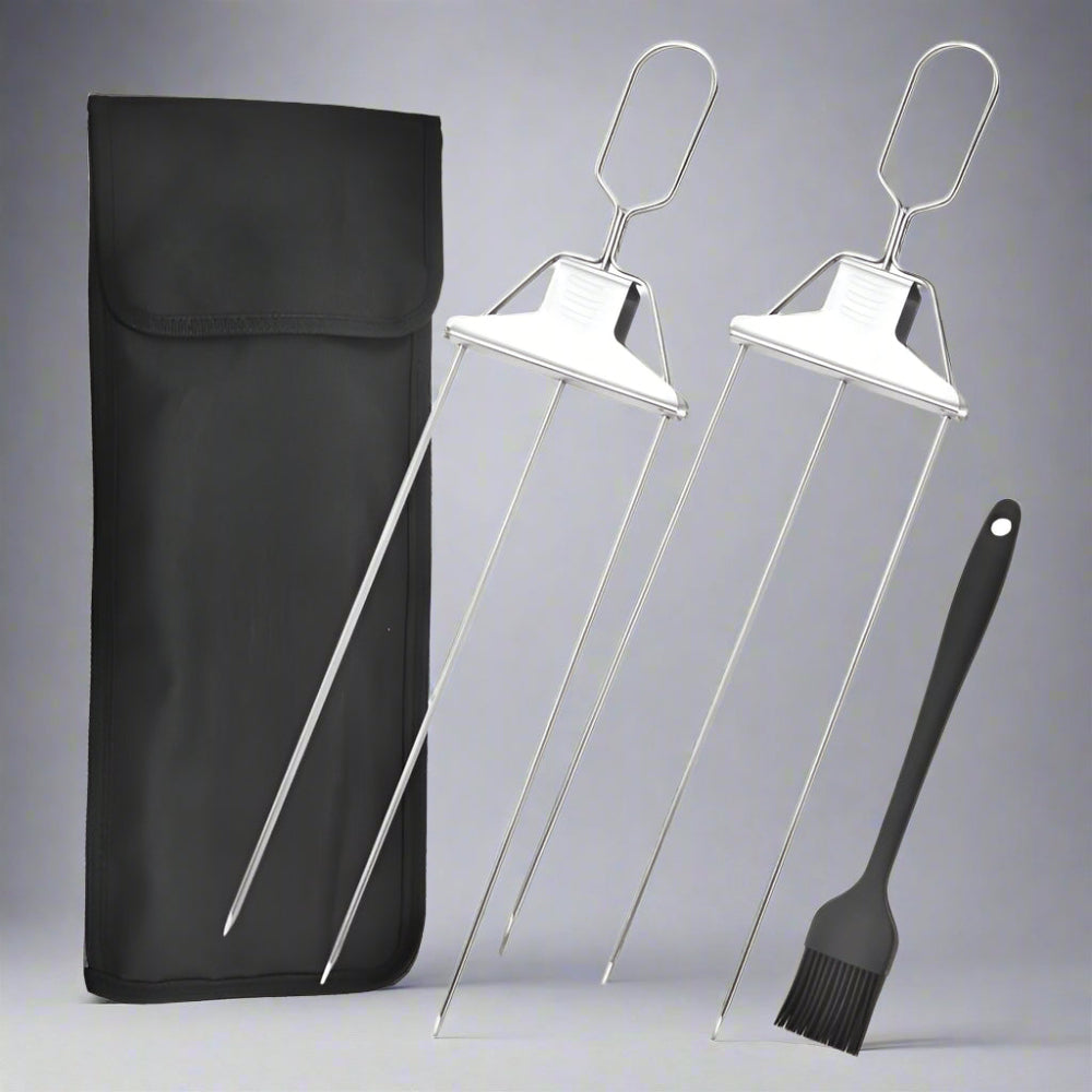 BowLift | Stainless Steel BBQ Skewers Triple Grill Tool