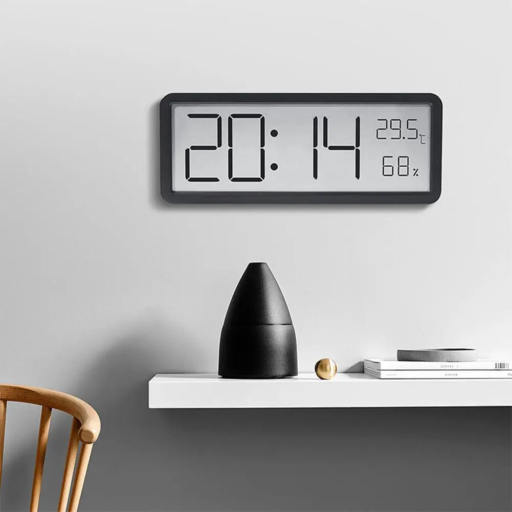 BowLift | Modern LED Wall Clock with Large Display and Thermometer