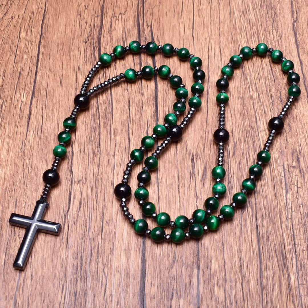 BowLift | Orion Spiritual Necklace with Tiger Eye & Lapis Lazuli – Men's Rosary