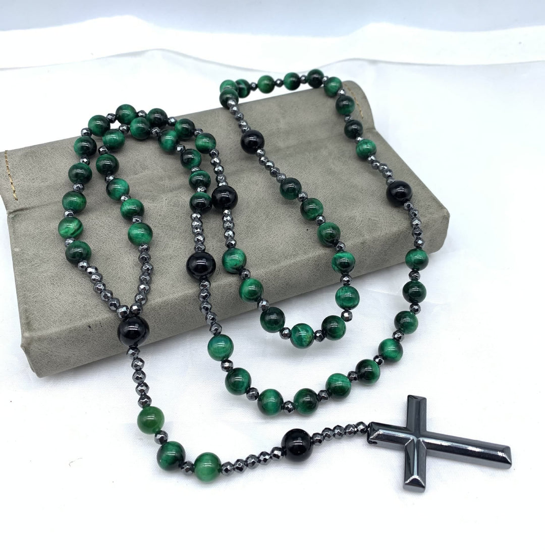 BowLift | Orion Spiritual Necklace with Tiger Eye & Lapis Lazuli – Men's Rosary