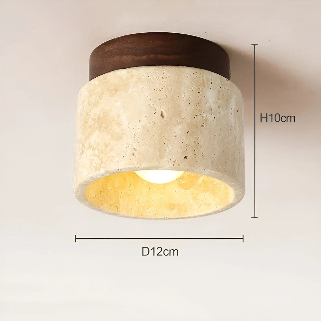 BowLift | Rustic Travertine Ceiling Lamp - TravaGlow