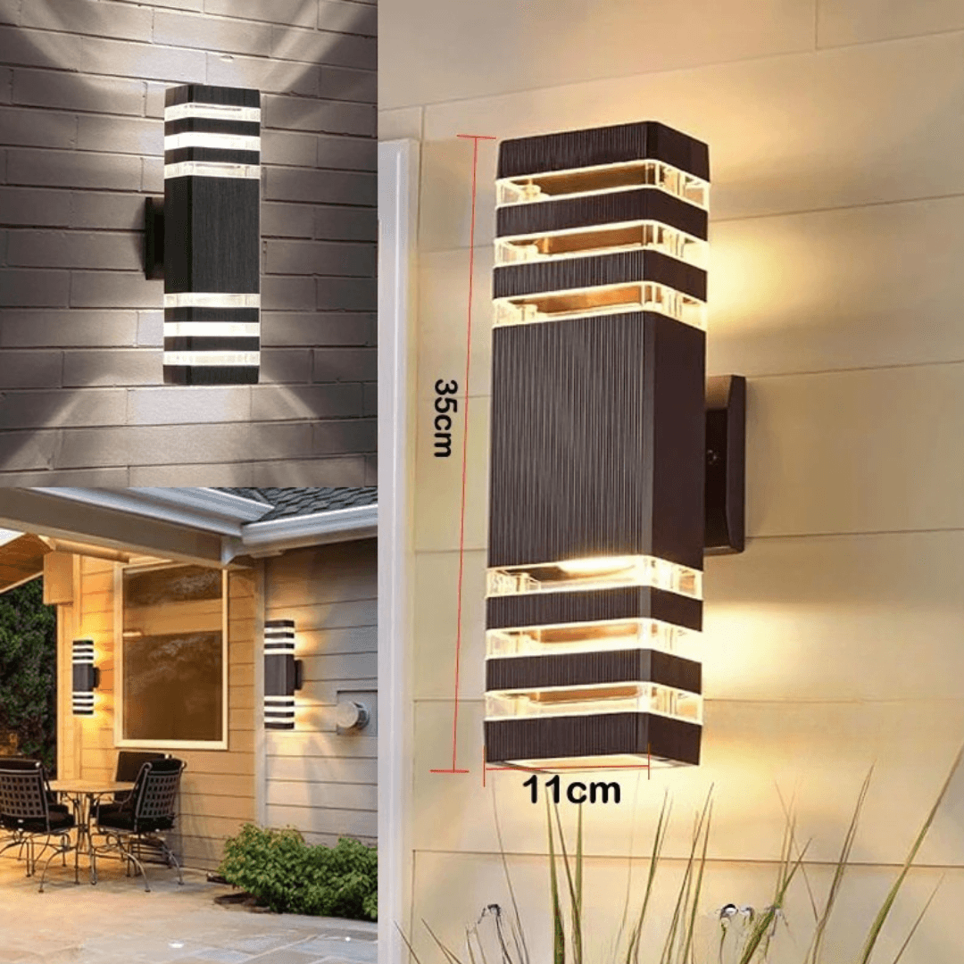 BowLift | LumiBloc LED Outdoor Wall Light – Modern IP65 Up & Down Design with E27 Socket