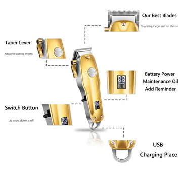 BowLift | Professional Hair Clippers for men gold Set | Gold Hair Clippers Cordless