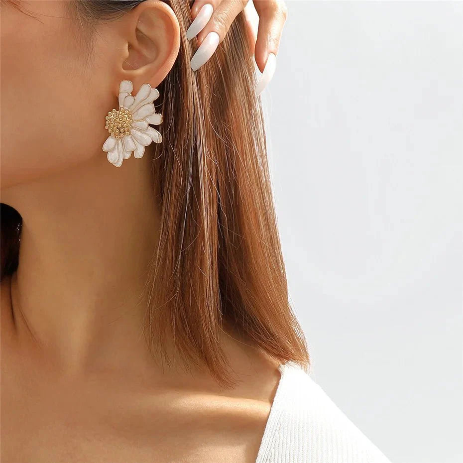 BowLift | Half Flower Enamel Earrings