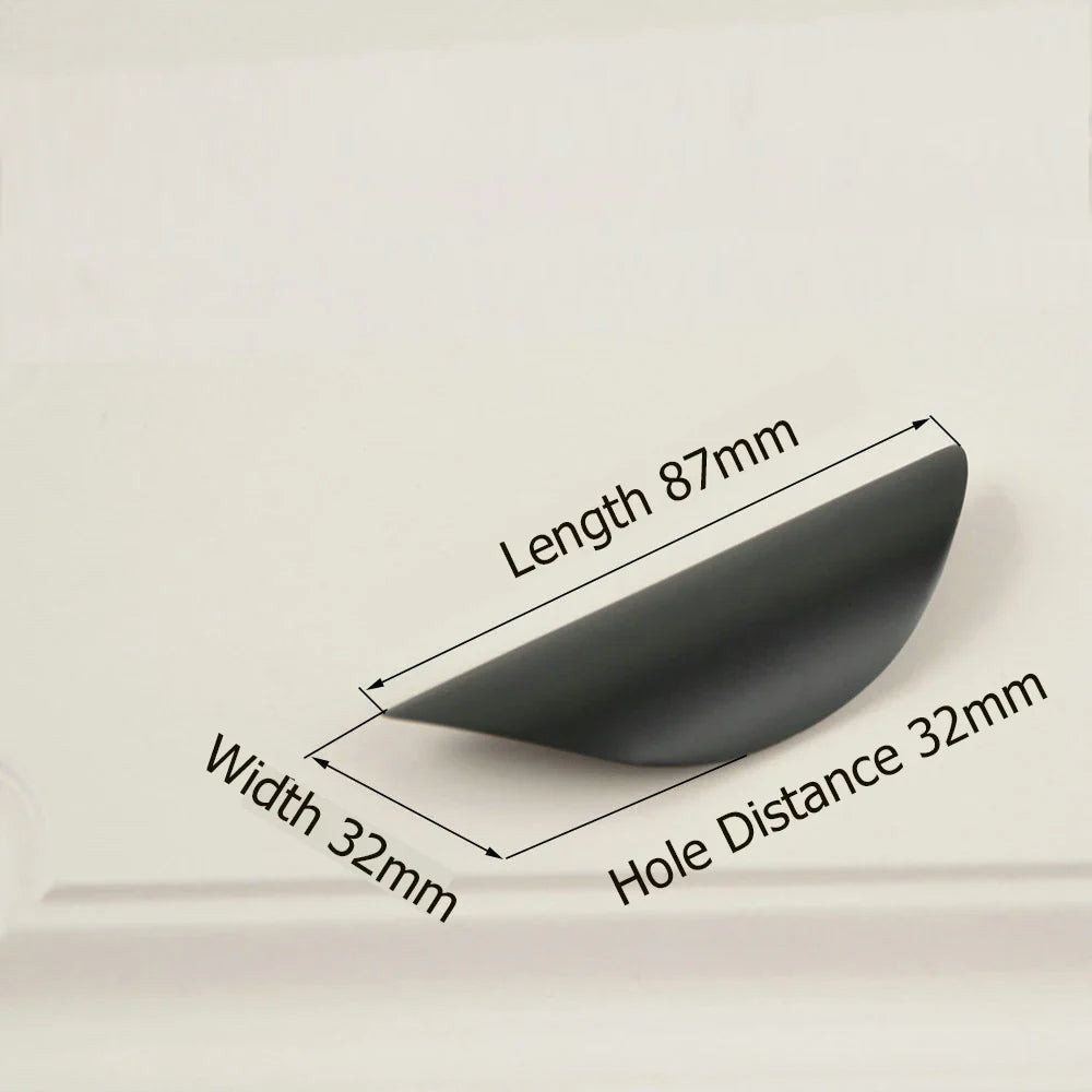 Half Moon Cupboard Door Pulls Kitchen Cabinet Handles and Drawer Knobs | Bowlift