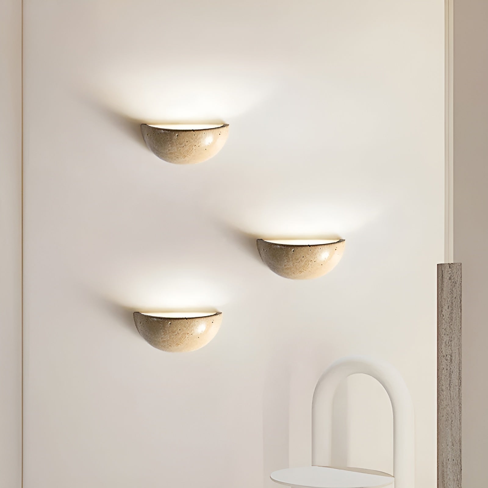 BowLift | Half-Round LED Wabi-Sabi Wall Lamp - ZenGlow